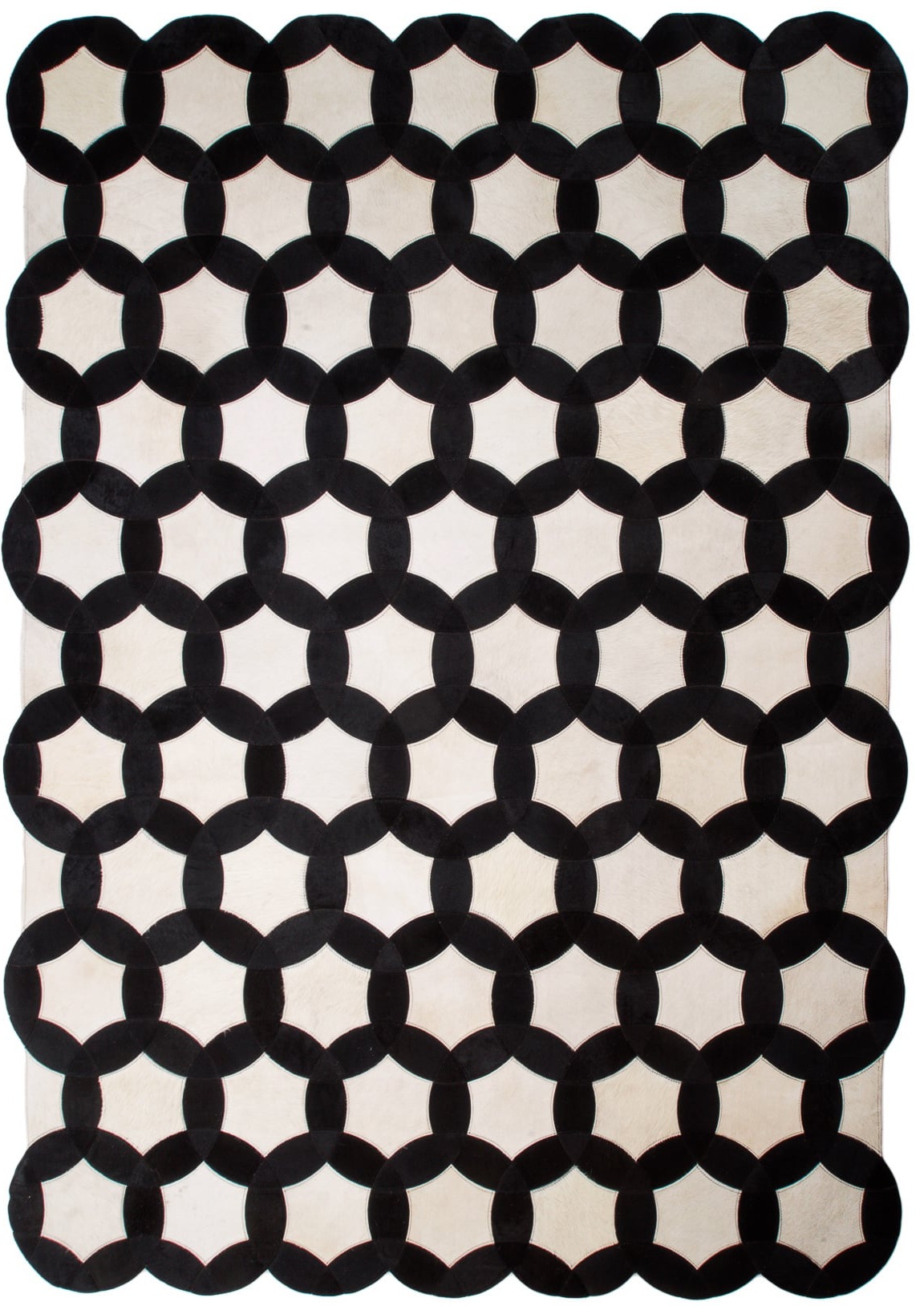 Monochrome Black and White Circle Hide Rug - black and white rug by The Cinnamon Room