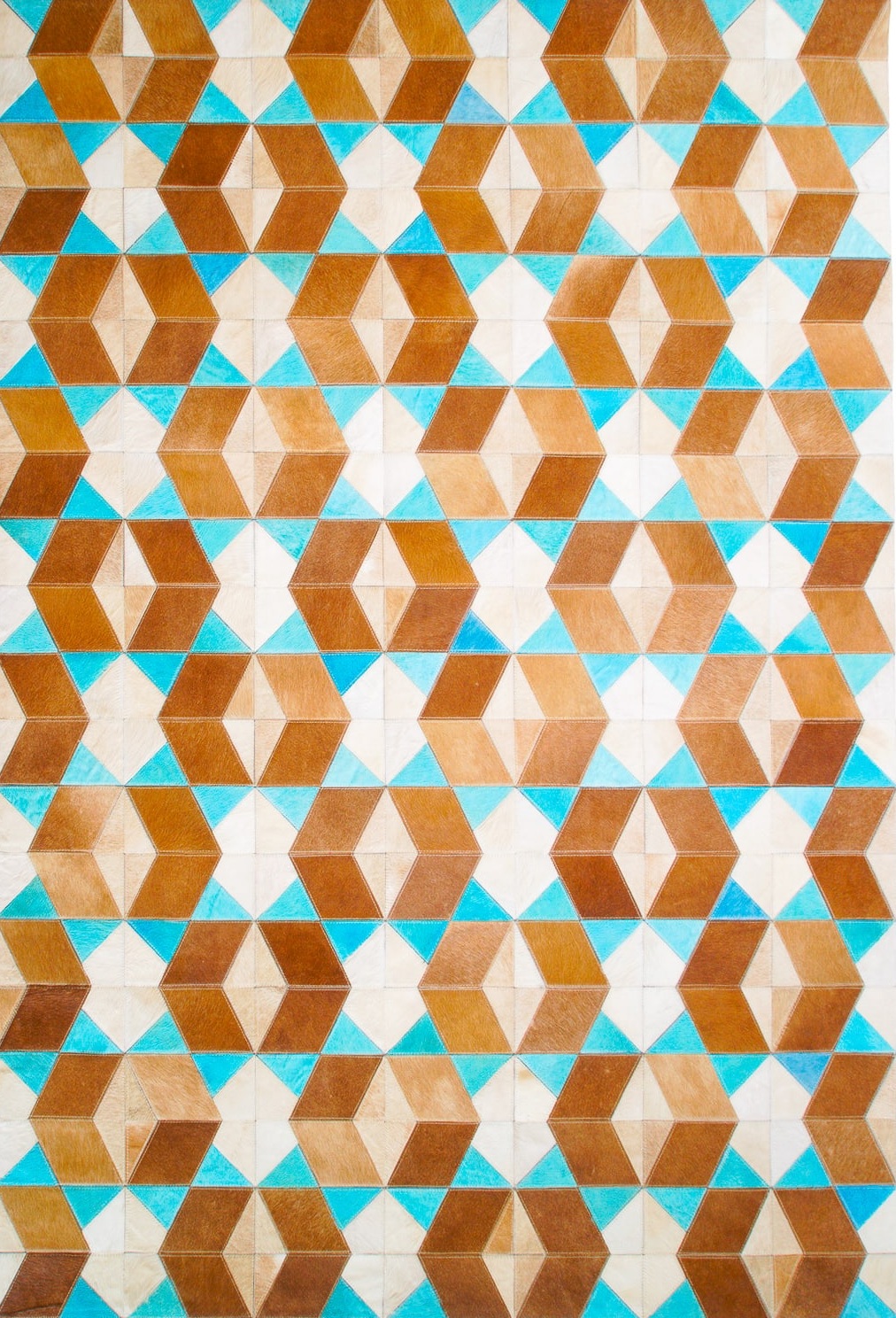 Vibrant Blue Brown Retro Hide Rug - retro rug by The Cinnamon Room