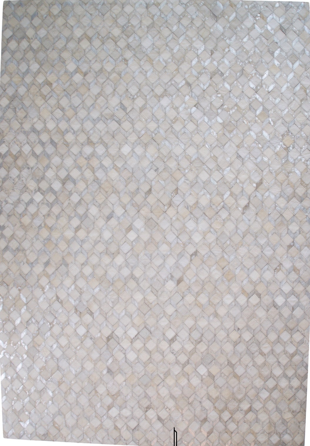 Neutral White Silver Geometric Hide Rug - neutral rug by The Cinnamon Room