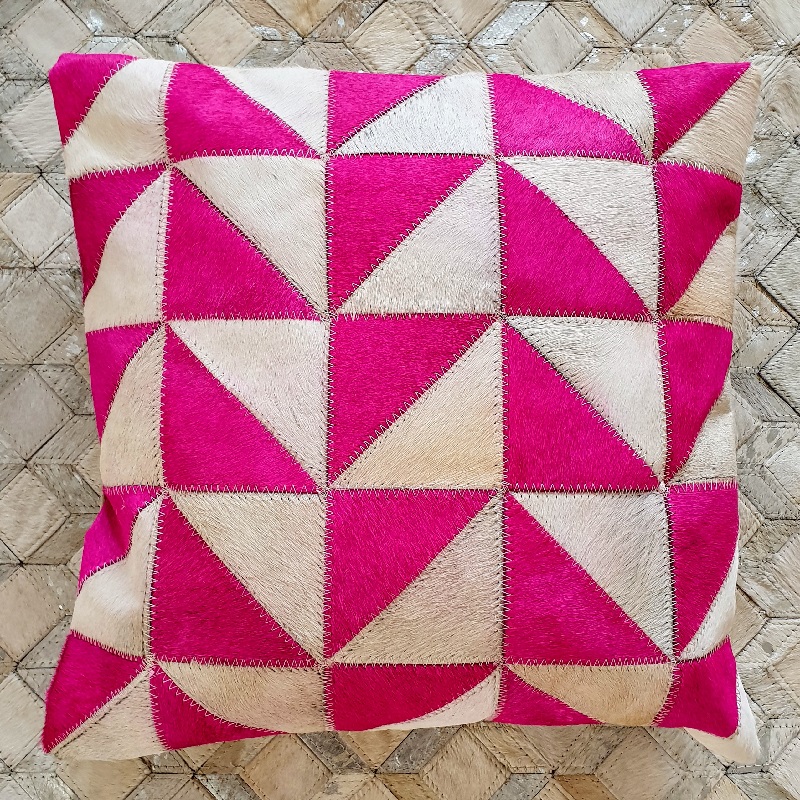 Vibrant Pink White Triangle Cushion Cover - colourful cushion covers by The Cinnamon Room