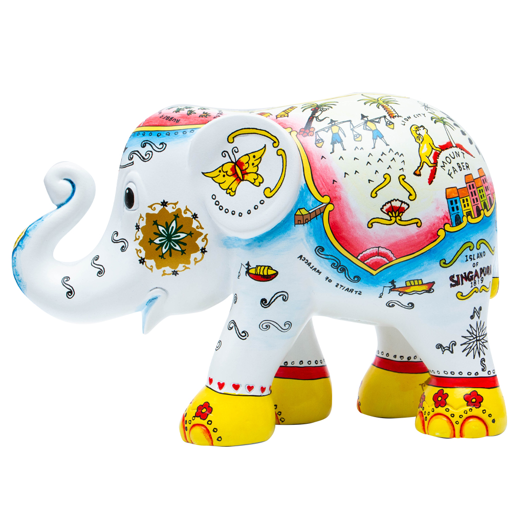 Raffles Landing #2 Elephant Parade - 30 cm high - get the perfect Singapore leaving gift at The Cinnamon Room